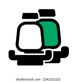 Vektordoodsymbol: Kindersitze, Beifahrersitz, Website-Symbol 