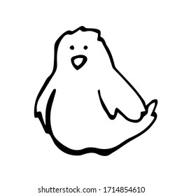 vector Doodle icon of a hand-drawn cute little chicken. isolated on a white background. domestic farm poultry. graphic decorative element.