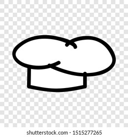 Vector doodle Icon style, chef hat at transparent effect background
