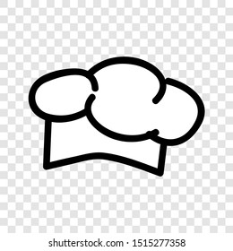 Vector doodle Icon style, chef hat at transparent effect background
