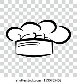 Vector doodle Icon style, chef hat at transparent effect background