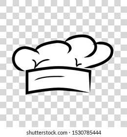Vector doodle Icon style, chef hat at transparent effect background