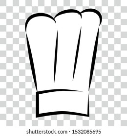 Vector doodle Icon style, chef hat at transparent effect background
