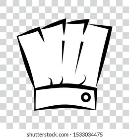 Vector doodle Icon style, chef hat at transparent effect background
