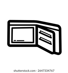  Vector doodle icon of wallet design.