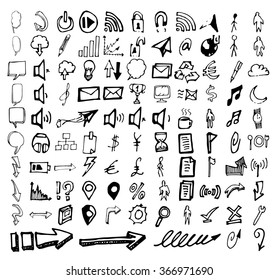 Vector Doodle Icons. Universal Set.