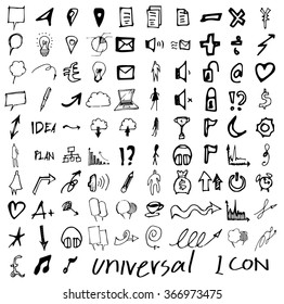 Vector Doodle Icons. Universal Set.