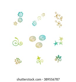 Vector Doodle Icons Universal Set, petal, Star, BLOB, 