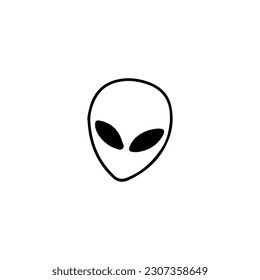 vector doodle illustration of alien head