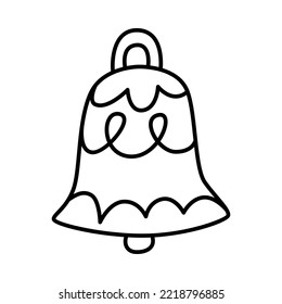 Vector doodle illustration of a bell, Christmas and New Year vector clipart