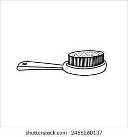 Vector doodle ilustración, cepillo, peine, paño