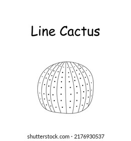 Vector doodle illustration of a cactus. hand drawn cactus. Doodle line mexican cactus.