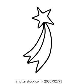 Ilustración vectorial del doodle del cometa.