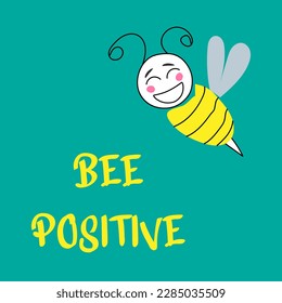 vector doodle illustration comic character positive bee