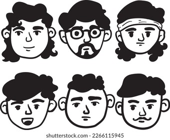 Vektordoodle-Illustration, kontinuierliche Zeichnung von Schwarz und Weiß