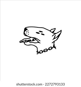 vector doodle illustration of a dog's head