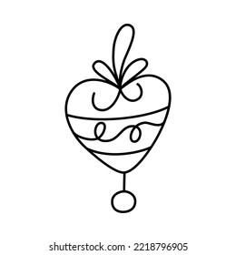 Vector doodle illustration of a festive ornament for Christmas tree, Christmas and New Year vector clipart