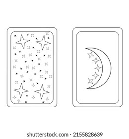 Vector doodle illustration of fictional tarot cards
