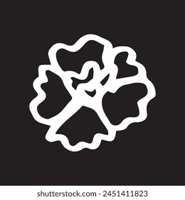 Vektorgrafik Doodle Illustration der Blume auf schwarzem Hintergrund