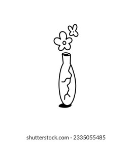 vector doodle illustration of flower vase