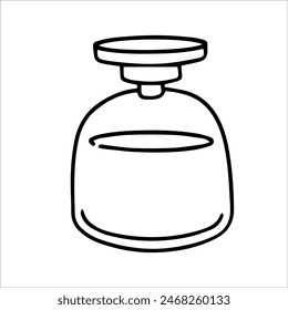 vector doodle illustration, glass jar with lid, outline drawing