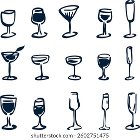 Vector doodle illustration of glasses