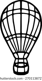 Vector doodle ilustración de un globo de aire caliente. Cultura de Viajes