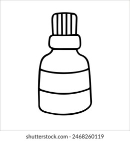 vector doodle illustration, jar with lid, outline drawing