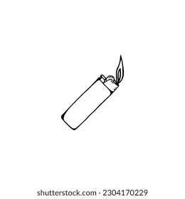 vector doodle illustration of lighters concept