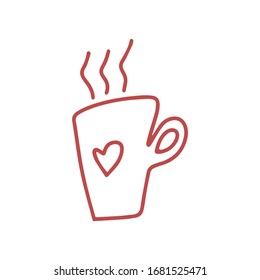  Vektorillustration doodle Illustration. Die Kaffeetasse kann für Wallpaper, Musterfüllungen, Webseiten-Hintergründe, Oberflächentexturen verwendet werden.