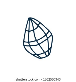  Ilustración del doodle vectorial. El diamante de línea se puede utilizar para papeles pintados, rellenos de patrones, fondos de páginas web, texturas superficiales.