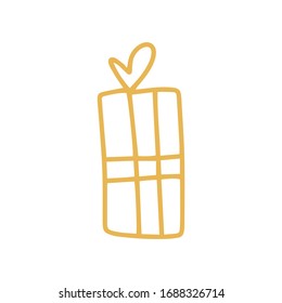 Vector doodle illustration. Line gift can be used for wallpapers, pattern fills, web page backgrounds,surface textures.
