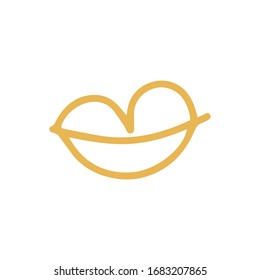  Ilustración del doodle vectorial. Los labios de línea pueden utilizarse para papeles pintados, rellenos de patrones, fondos de páginas web, texturas superficiales.