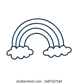 Vector doodle illustration. Line rainbow can be used for wallpapers, pattern fills, web page backgrounds,surface textures.