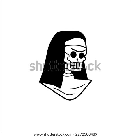vector doodle illustration of nun skull Photo stock © 