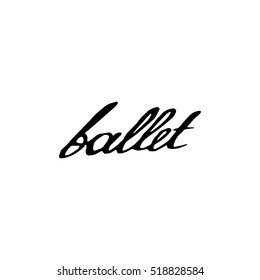 vector of doodle illustration on ballet lettering theme
