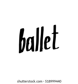 vector of doodle illustration on ballet lettering theme