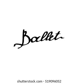 vector of doodle illustration on ballet lettering theme