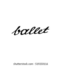 vector of doodle illustration on ballet lettering theme