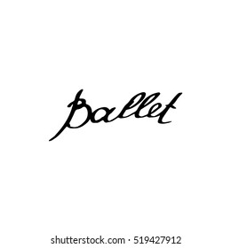 vector of doodle illustration on ballet lettering theme