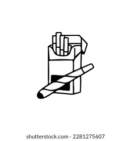 ilustración vectorial de un paquete de cigarrillos