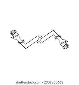 vector doodle illustration of a pair of hands