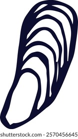 Vector doodle illustration of a shell