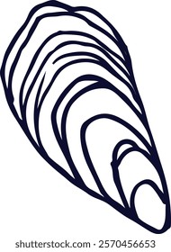 Vector doodle illustration of a shell