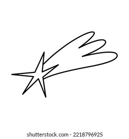 Vector doodle illustration of , a shooting star, Christmas and New Year vector clipart