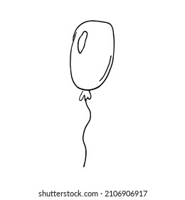 Vector doodle illustration. Simple baloon. Sketch. Drawing for children. Line icon