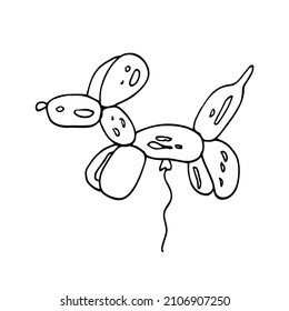 Vector doodle illustration. Simple baloon. Sketch. Drawing for children. Line icon