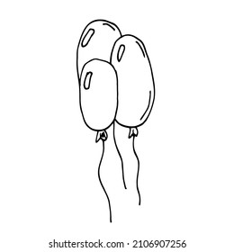 Vector doodle illustration. Simple baloon. Sketch. Drawing for children. Line icon