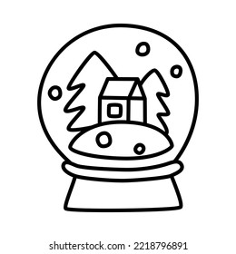 Vector doodle illustration of a snow globe, Christmas and New Year vector clipart