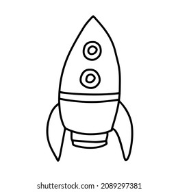 Ilustración vectorial de la nave espacial, cohete.